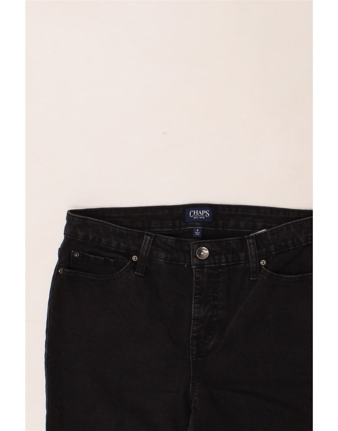 CHAPS Womens Straight Jeans US 8 Medium W30 L30 Black Cotton Vintage Chaps and Second-Hand Chaps from Messina Hembry 