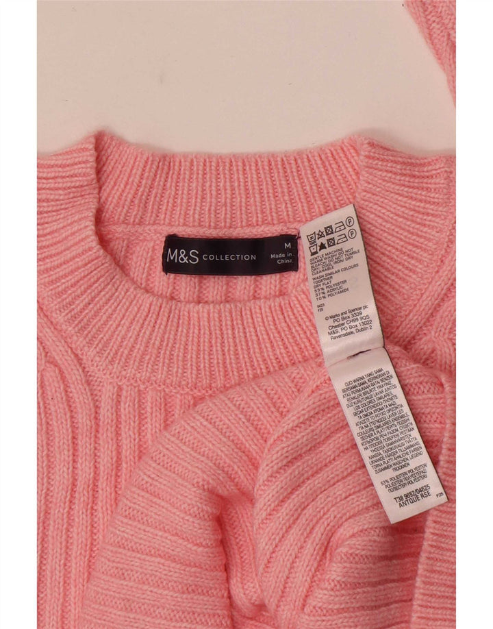 Marks & Spencer Pull à col rond pour femme UK 14 Polyester rose moyen