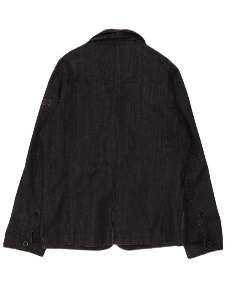 G-Star Veste en jean pour homme UK 40 Large Gris Coton