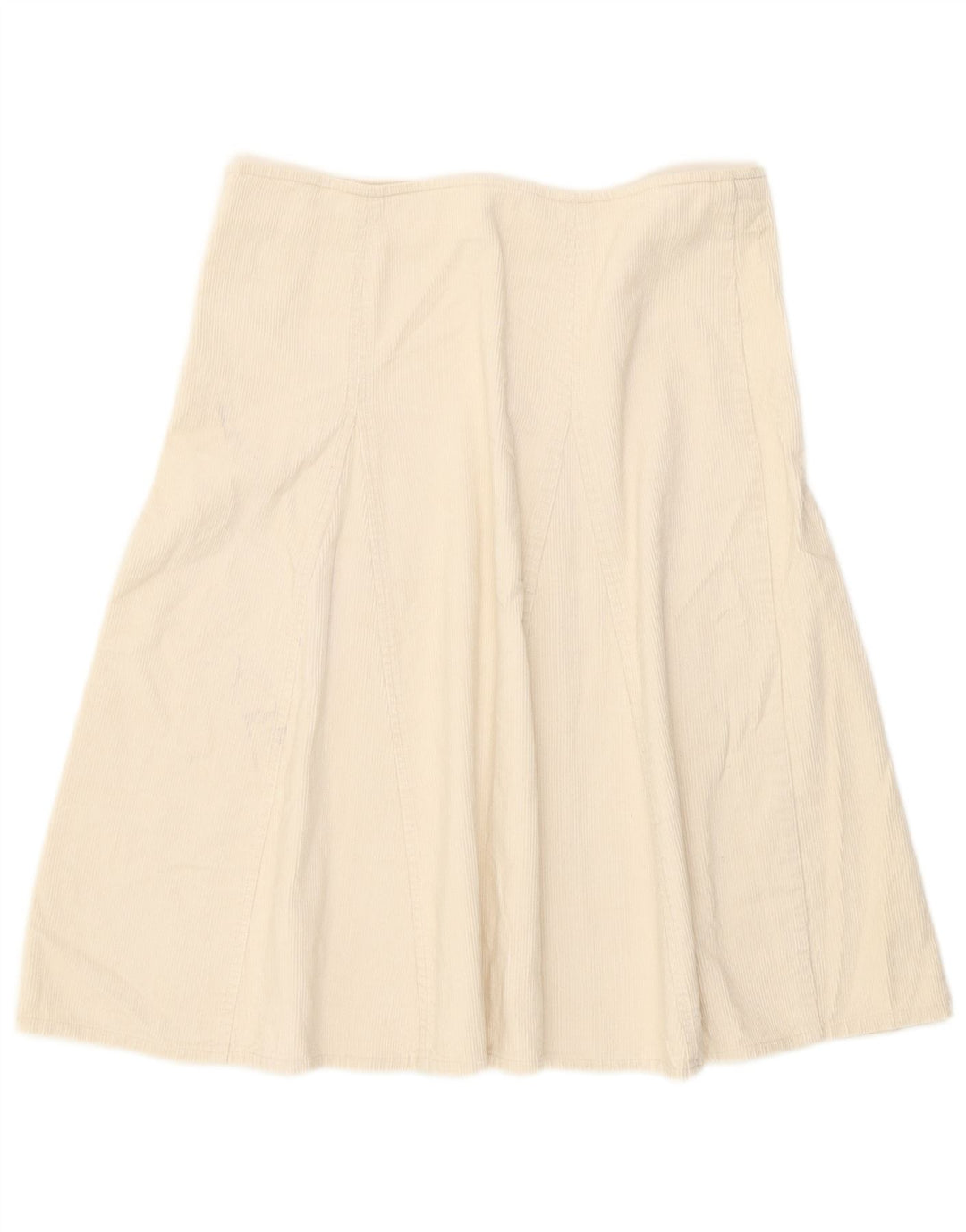 Zara Femme Jupe En Velours Côtelé Moyen W28 Coton Blanc