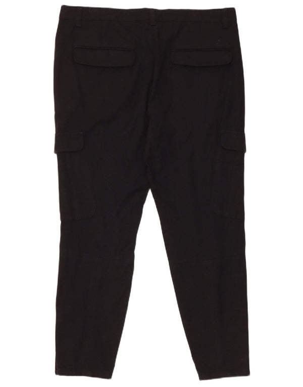 Reiss Pantalon cargo fuselé pour femme UK 12 Medium W34 L26 Noir Viscose