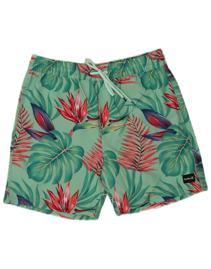 HURLEY Short de Bain Homme Vert Moyen Floral Polyester