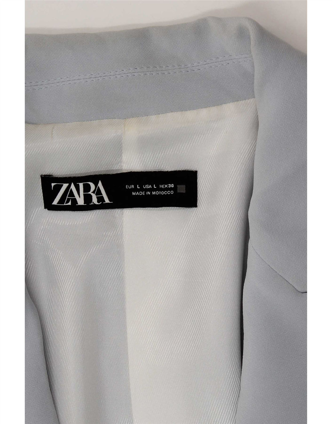 Zara Veste blazer ouverte à manches 3/4 pour femme UK 16 Large Bleu