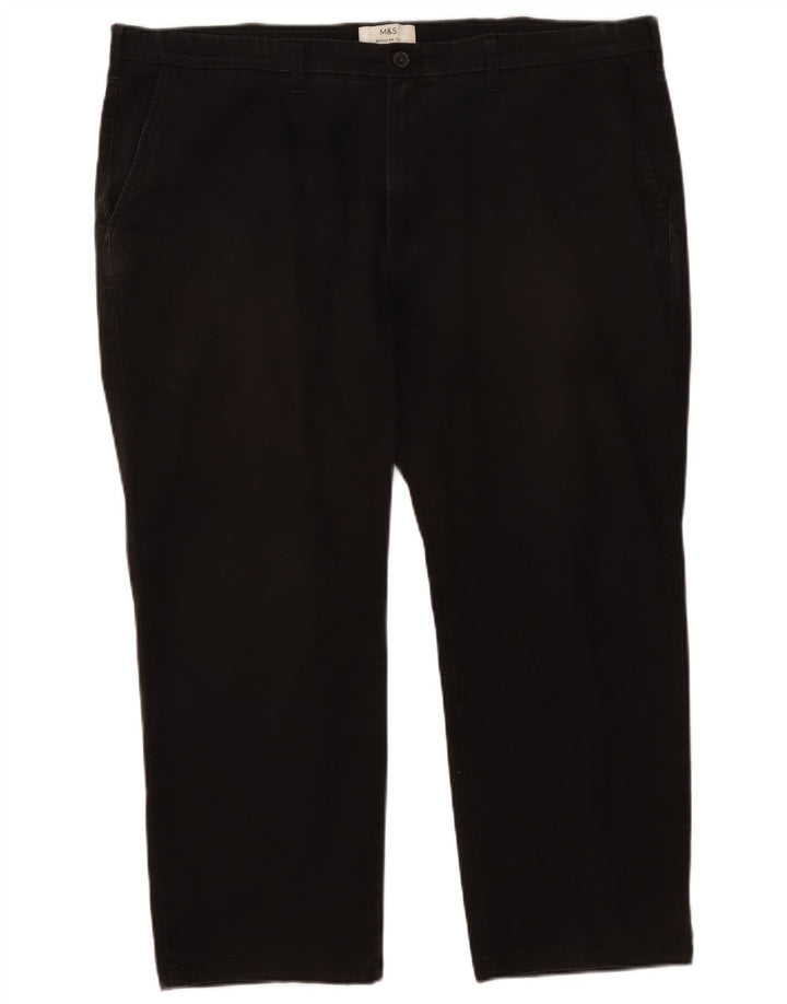 Marks & Spencer Pantalon court coupe classique pour homme W44 L25 Coton noir