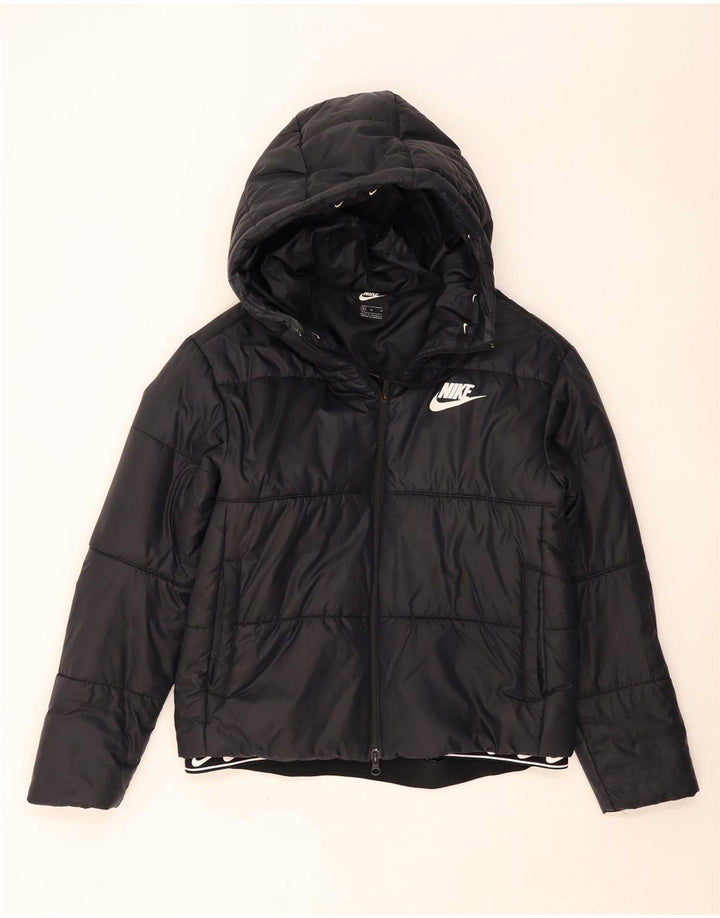 Nike Veste matelassée à capuche pour femme UK 14 Polyester noir moyen