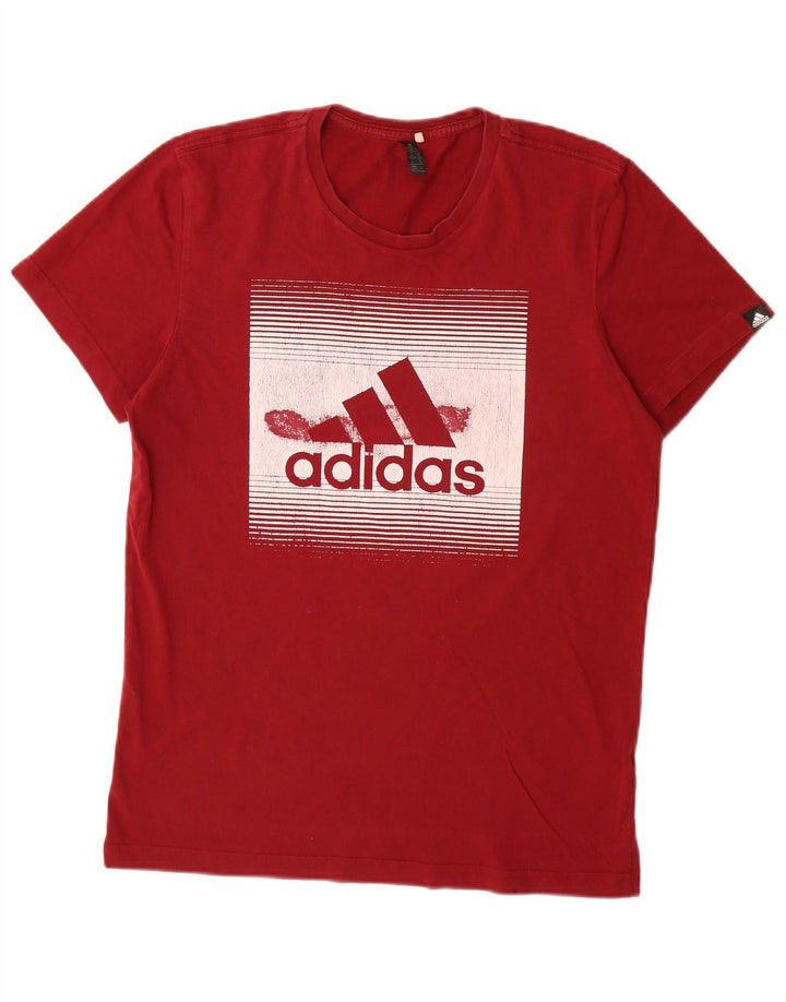 Adidas T-Shirt Graphique Homme Rouge Moyen Coton