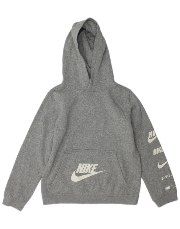 Nike Pull à capuche graphique pour garçon 12-13 ans Grand coton moucheté gris