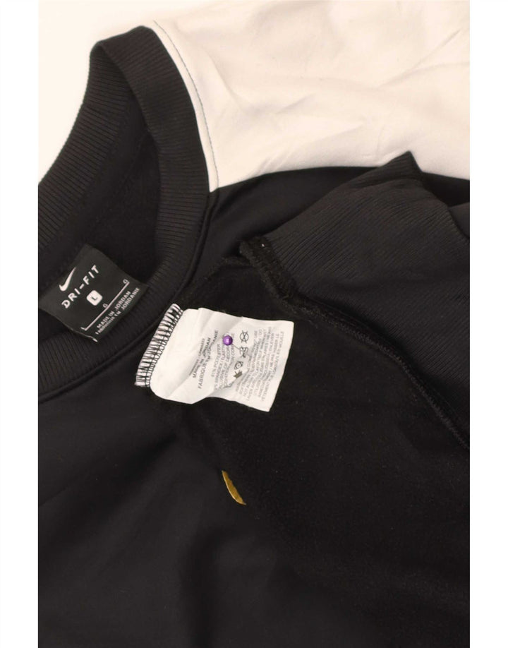 Nike Homme Dri Fit Sweat Pull Large Noir Colorblock Polyester
