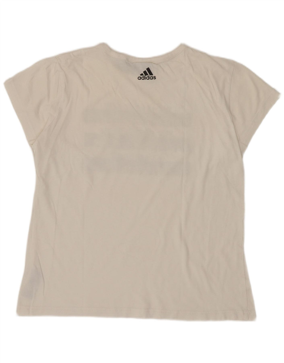 Adidas T-shirt graphique pour femme UK 12/14 en coton blanc moyen
