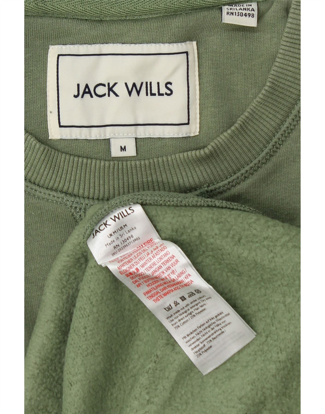 Jack Wills Sweat-Shirt Homme Vert Moyen Coton
