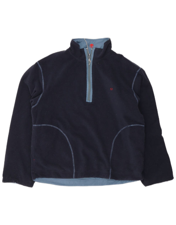 Fat Face Pull Polaire Réversible Col Zippé Homme Bleu Marine Moyen Polyester