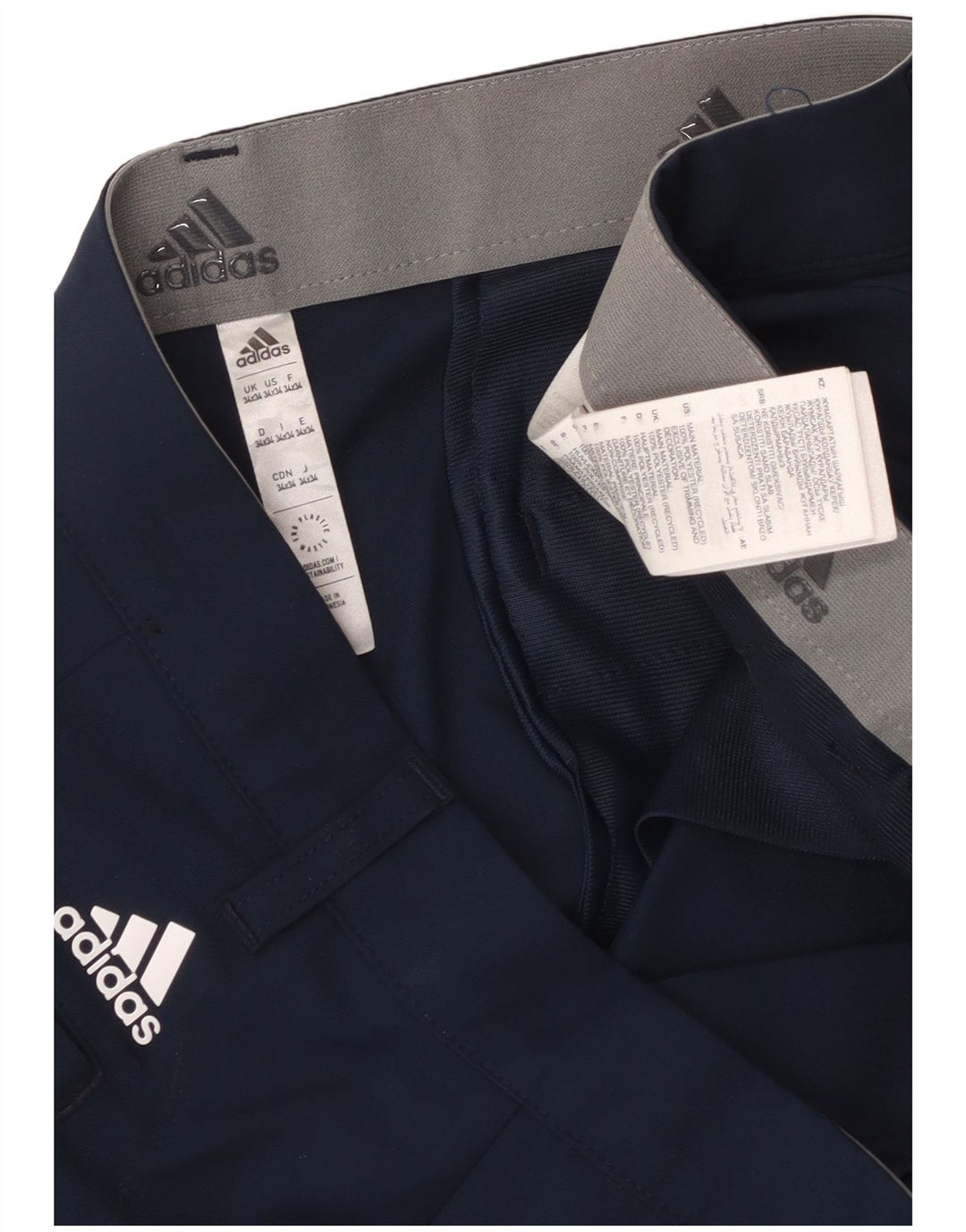Adidas Pantalon Chino Slim Homme W34 L34 Bleu Marine Polyester