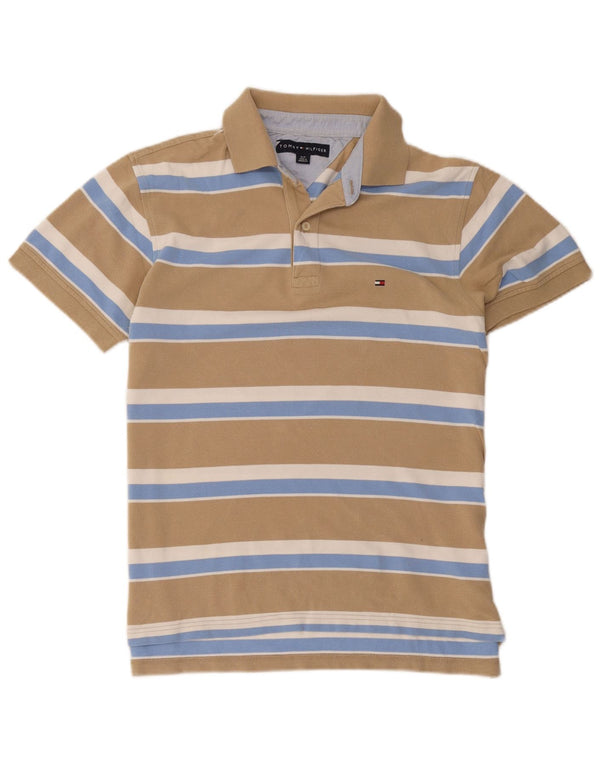 Tommy Hilfiger Polo Homme Petit Coton Rayé Beige