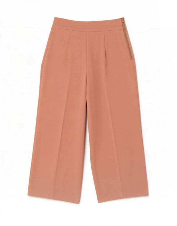 Zara Pantalon décontracté taille haute à jambe large pour femme XS W24 L25 Rose