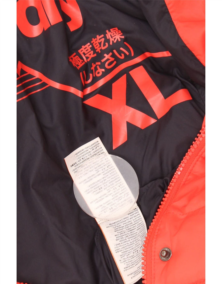 Superdry Veste matelassée à capuche pour femme UK 18 XL Nylon rouge