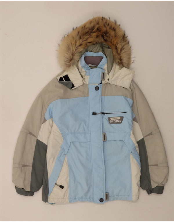 Colmar Veste de Ski à Capuche Femme IT 44 Bleu Moyen Colourblock Polyamide