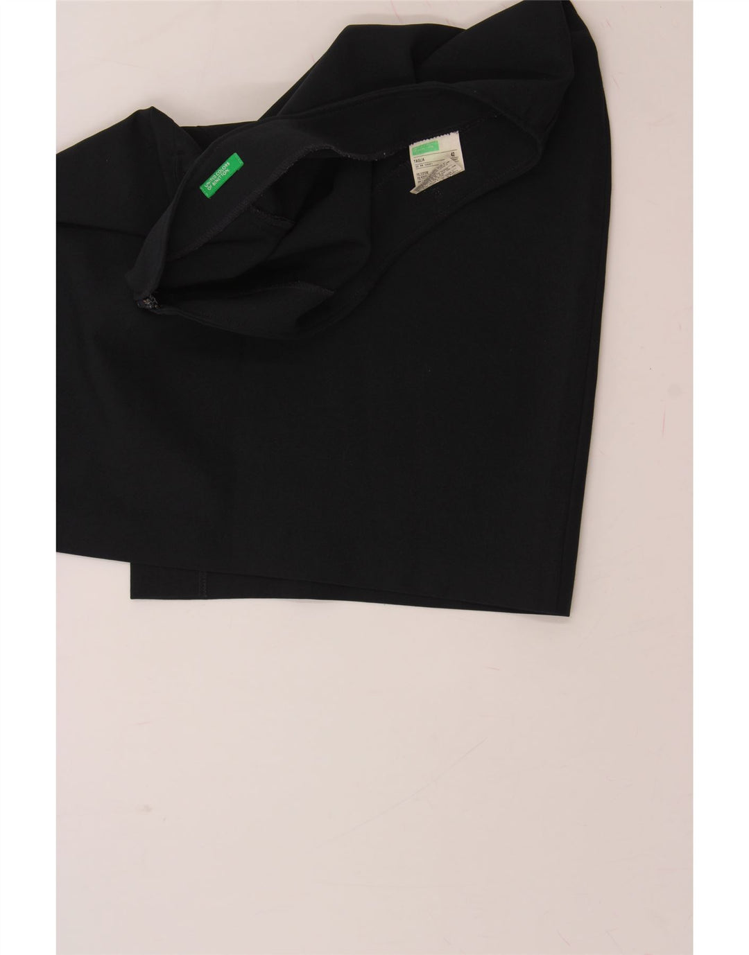 BENETTON Womens Straight Skirt IT 42 Medium W28  Black Polyester Vintage Benetton and Second-Hand Benetton from Messina Hembry 