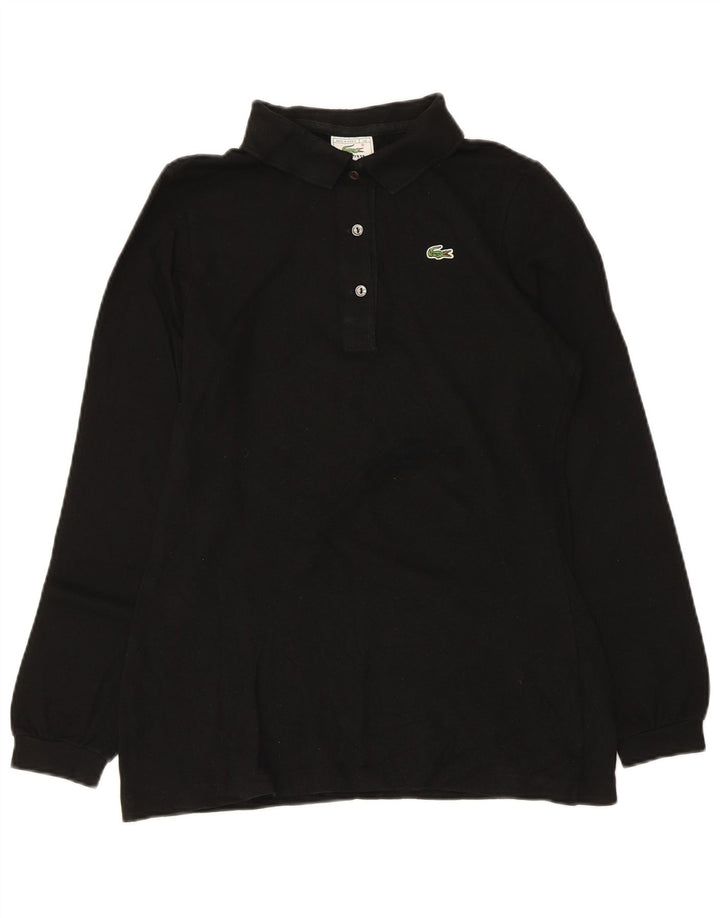 Lacoste Polo à manches longues femme taille 40 coton noir moyen