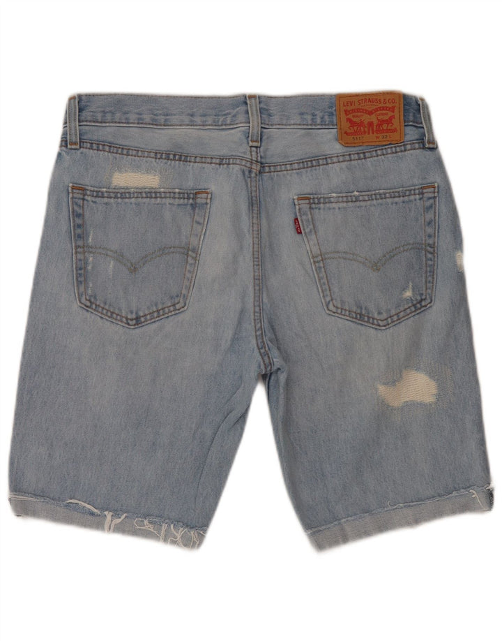 Levi's Short 511 Slim Fit Distressed Denim W33 Homme Bleu Moyen Coton