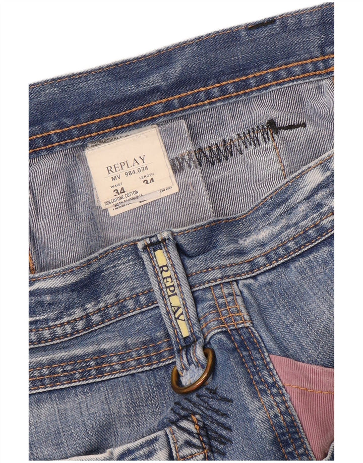 Replay Jean droit homme W34 L34 bleu coton