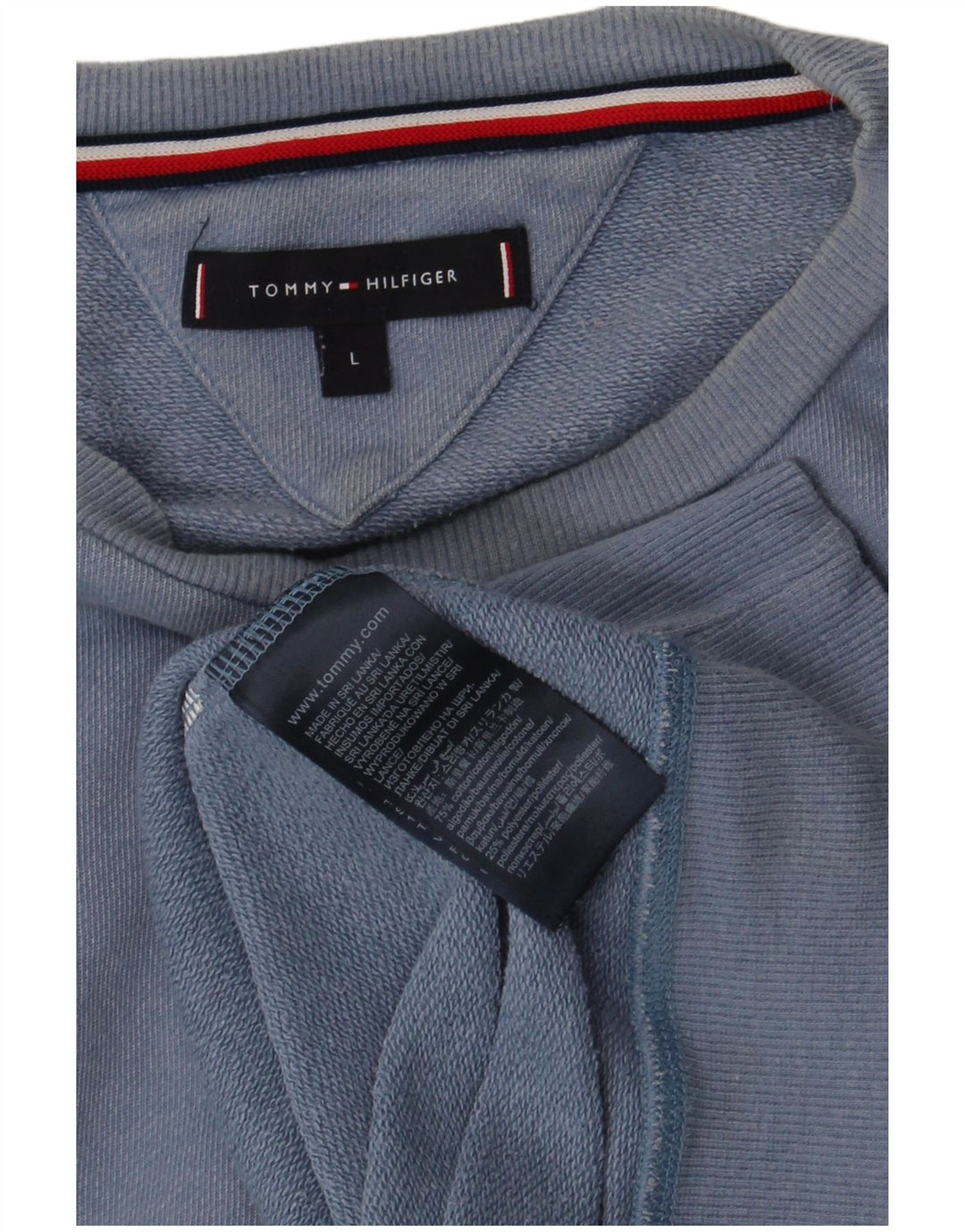 Tommy Hilfiger Sweat-shirt graphique pour homme en coton color block bleu Taille L