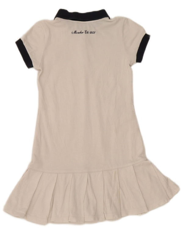 Moncler Robe Polo Fille 5-6 Ans Coton Colorblock Blanc