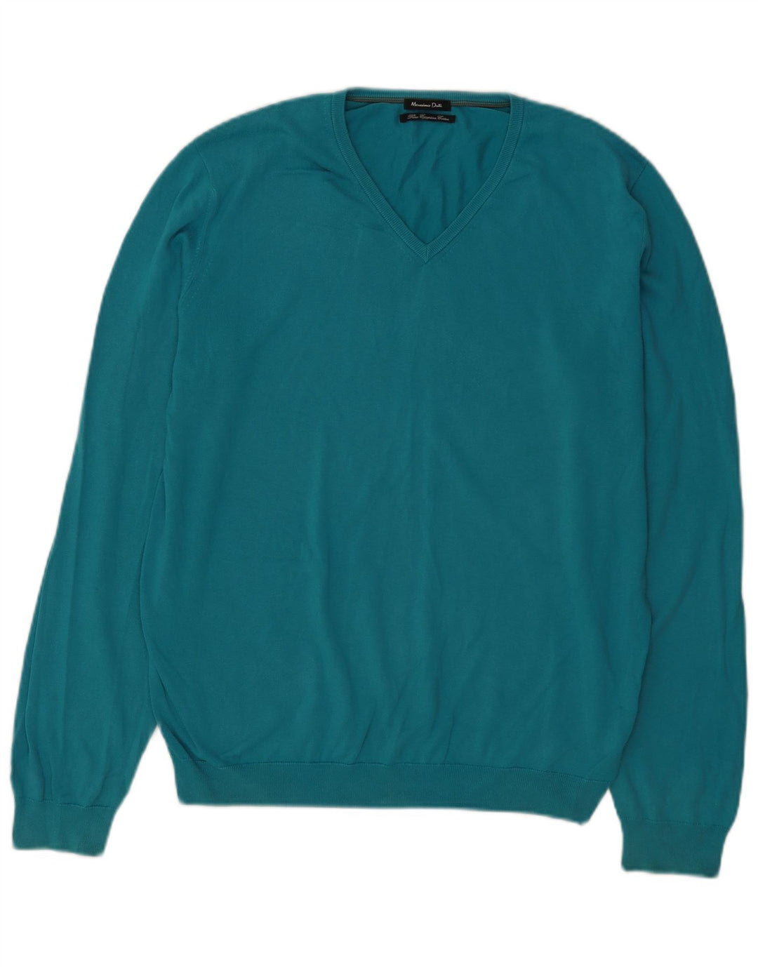 Massimo Dutti Pull col V pour homme en coton bleu Taille L