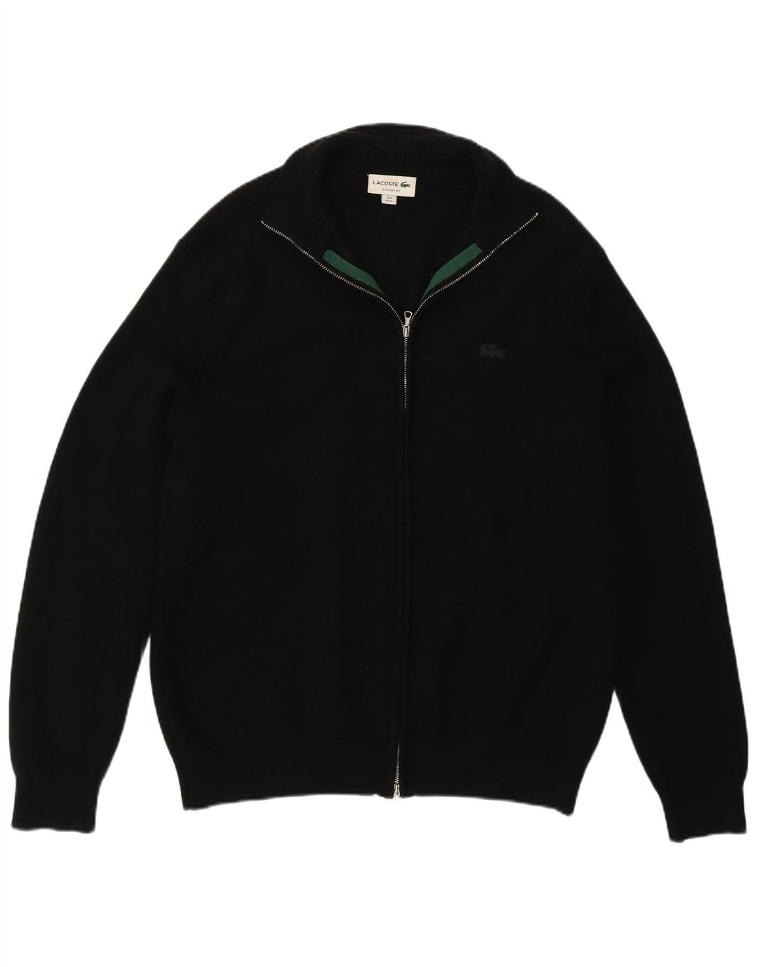 Lacoste Homme Cardigan Pull Taille 6 XL Laine Noire