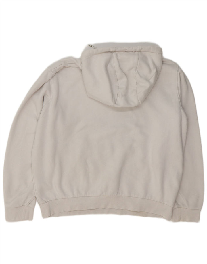 ELLESSE Pull à capuche surdimensionné pour femme UK 16 Grand coton blanc