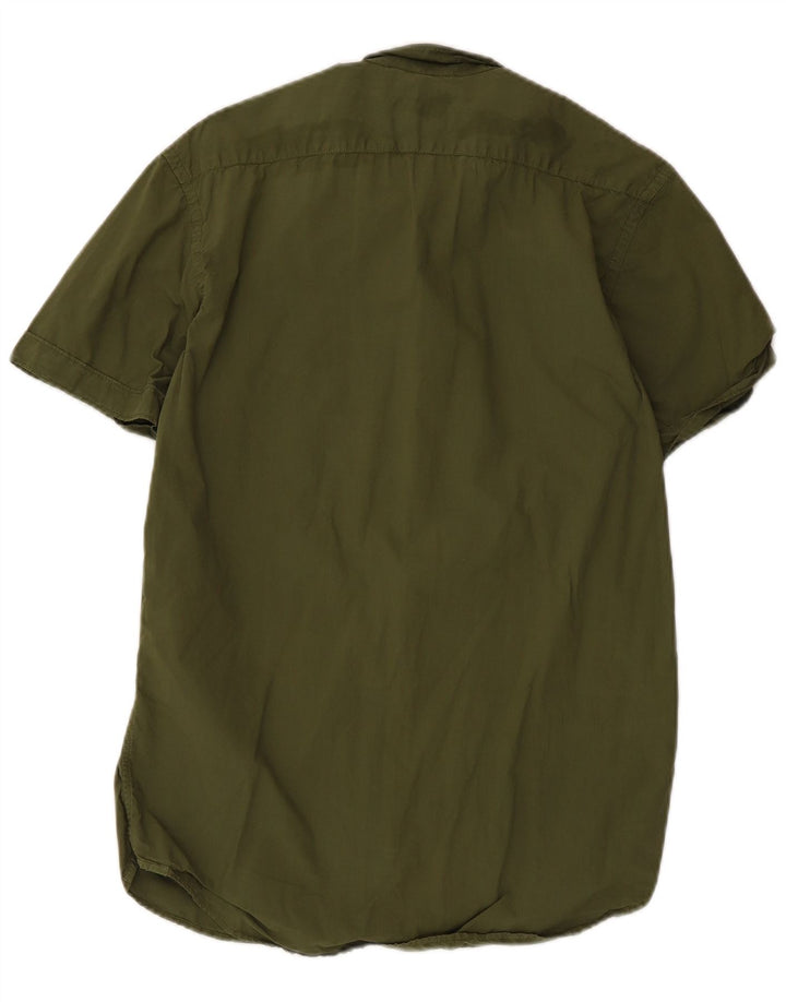 Sun68 Chemise à manches courtes pour homme en coton kaki moyen