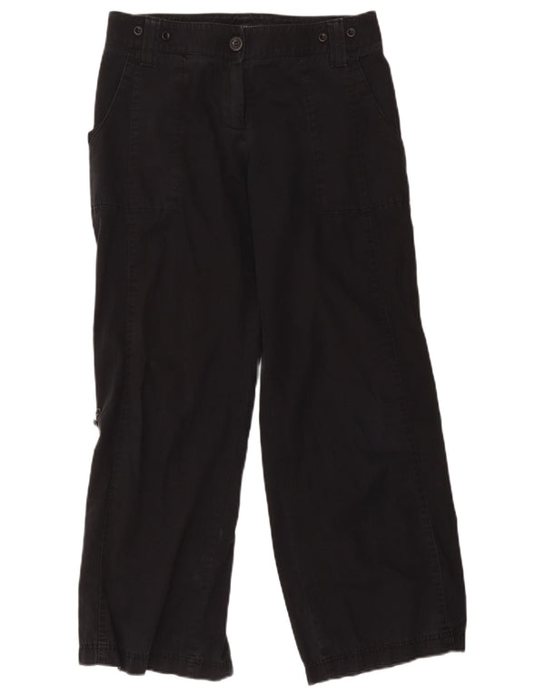 Marks & Spencer Pantalon décontracté taille haute pour femme UK 10 Small W32 L27 Noir