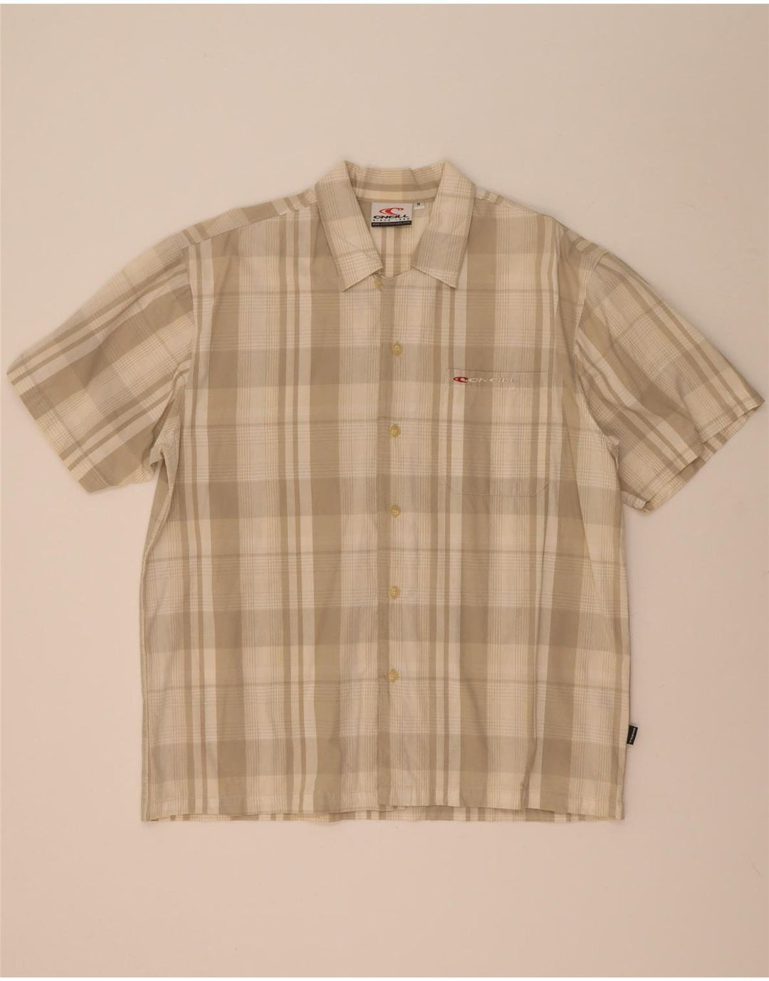 O'Neill Chemise à manches courtes homme en coton à carreaux beige moyen