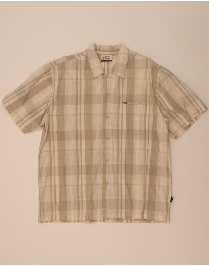 O'Neill Chemise à manches courtes homme en coton à carreaux beige moyen