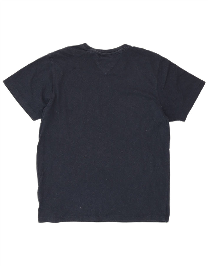 TOMMY HILFIGER T-shirt graphique pour femme UK 14 Bleu marine moyen Coton