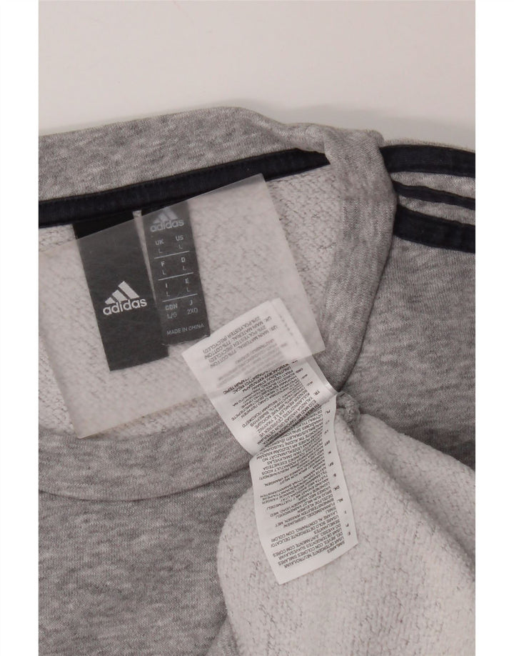 Adidas Sweat-shirt pour homme en coton moucheté Gris Large