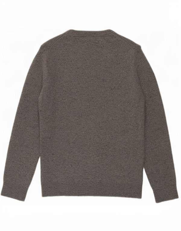 Tommy Hilfiger Pull col rond homme gris moyen en laine d'agneau mouchetée