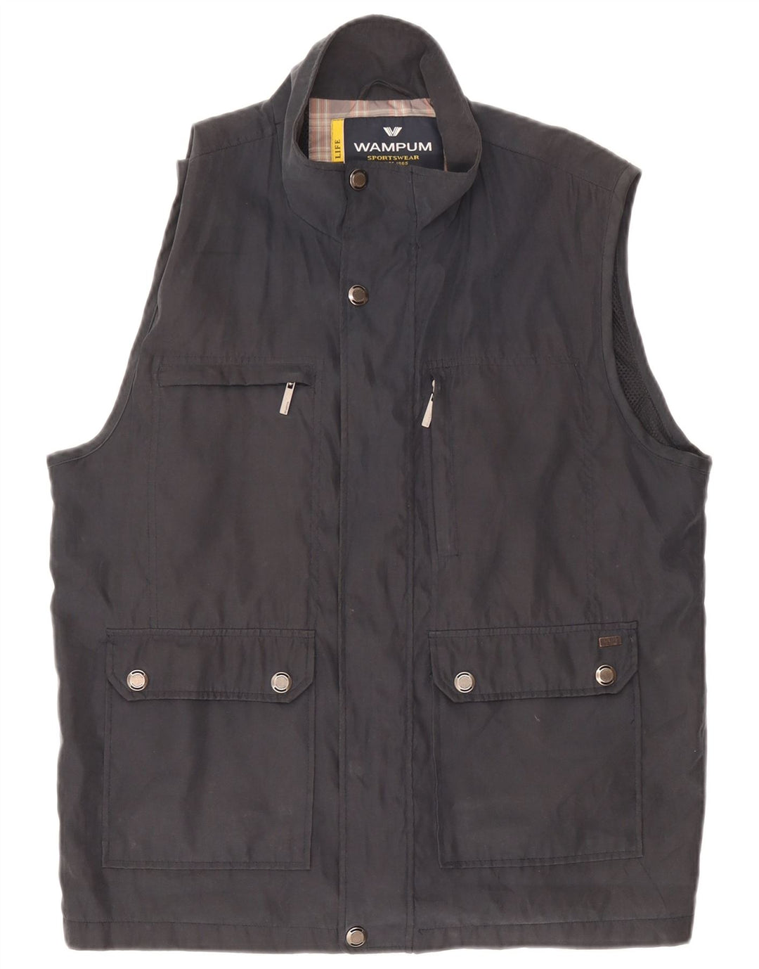 Wampum Gilet utilitaire pour homme UK 42 XL Noir Polyester