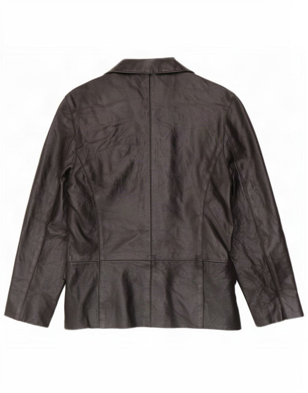 veste en cuir femme vintage UK 10 Petit Noir