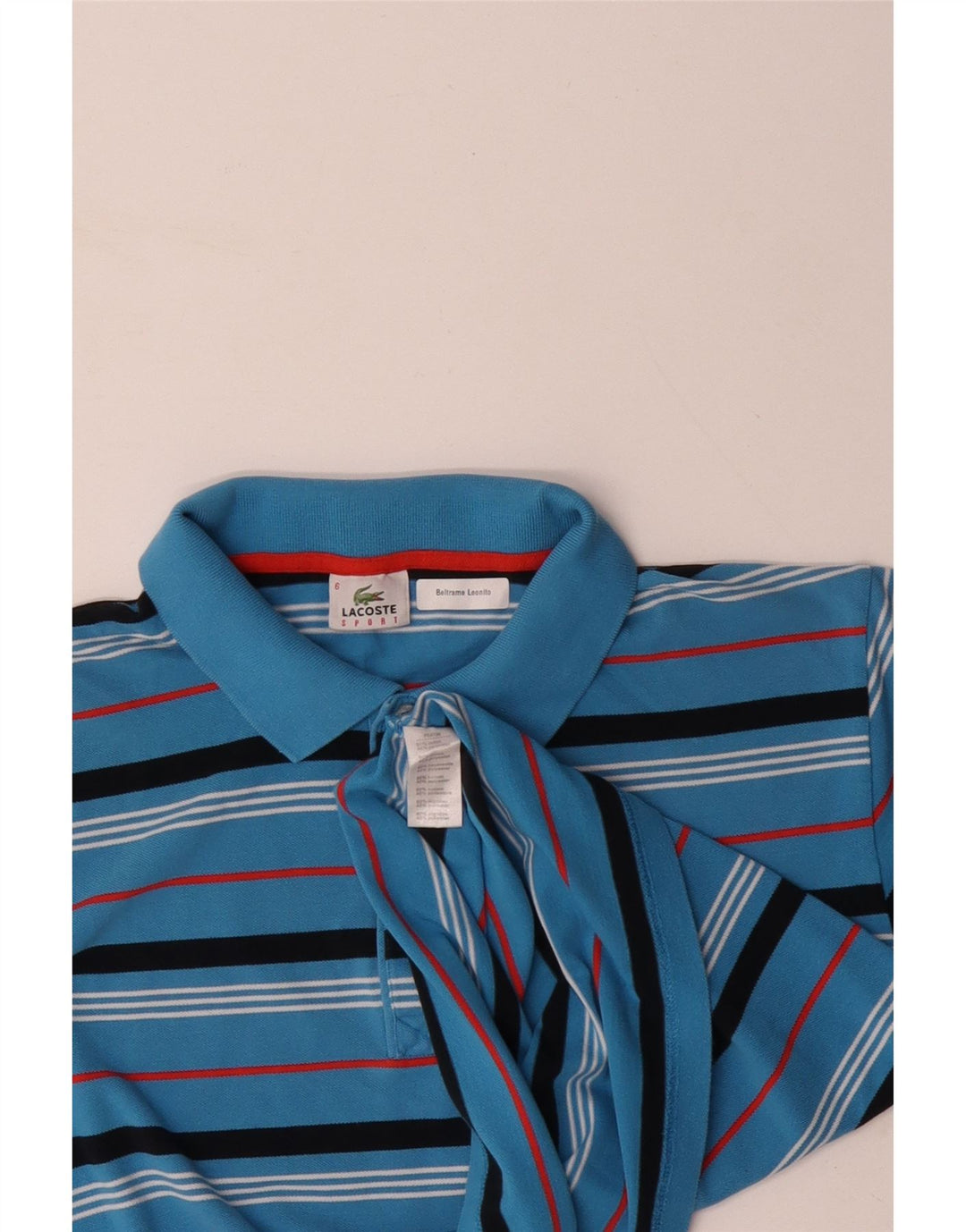 LACOSTE Polo Homme Taille 6 XL Bleu Rayé Coton
