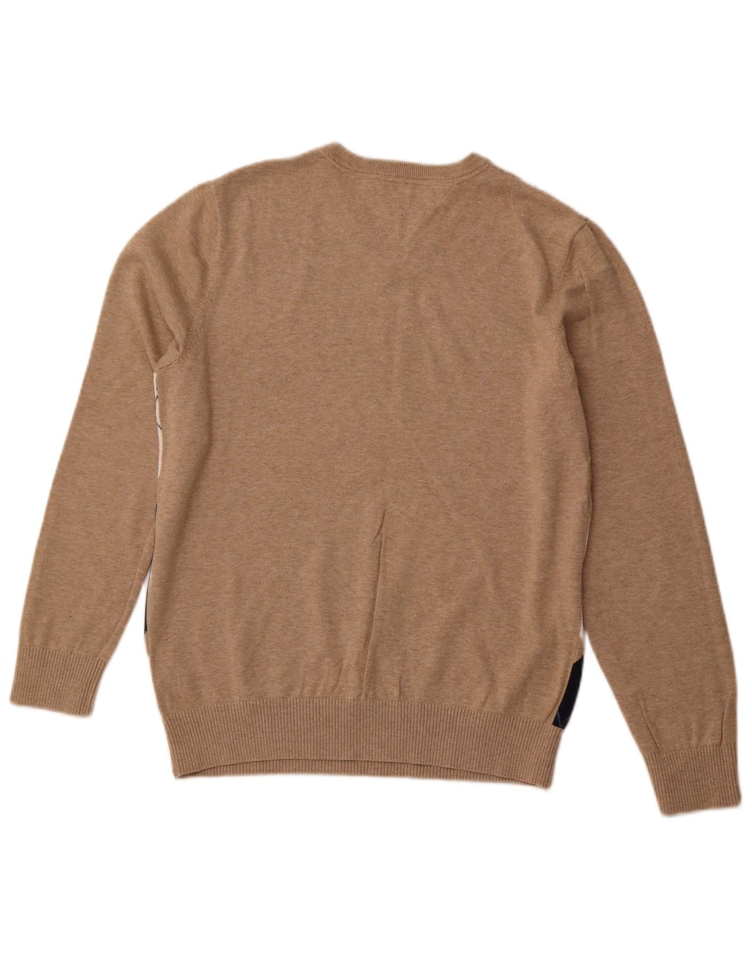 TOMMY HILFIGER Pull Col V Homme Beige Moyen Argyle/Diamant