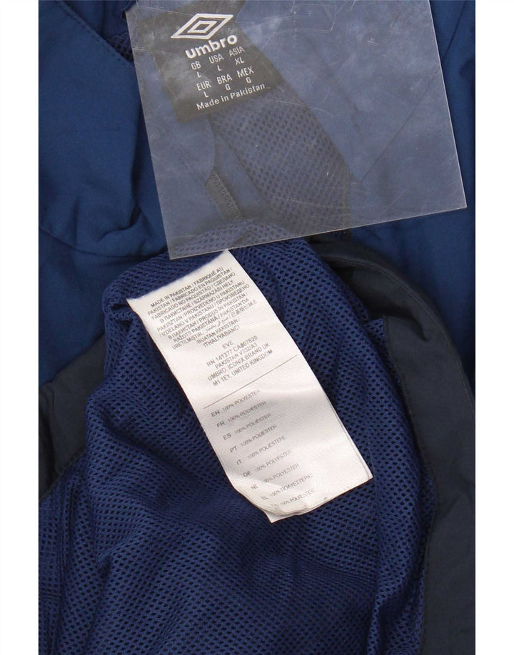 Umbro Veste de survêtement pour homme Large Bleu Marine Colorblock Polyester