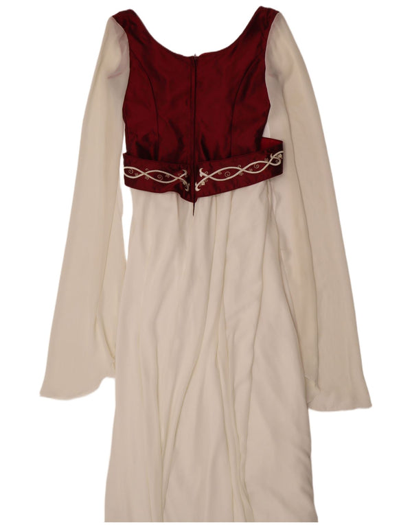 Sallie Bee Robe Maxi Femme UK 14 Medium White Silk Festival