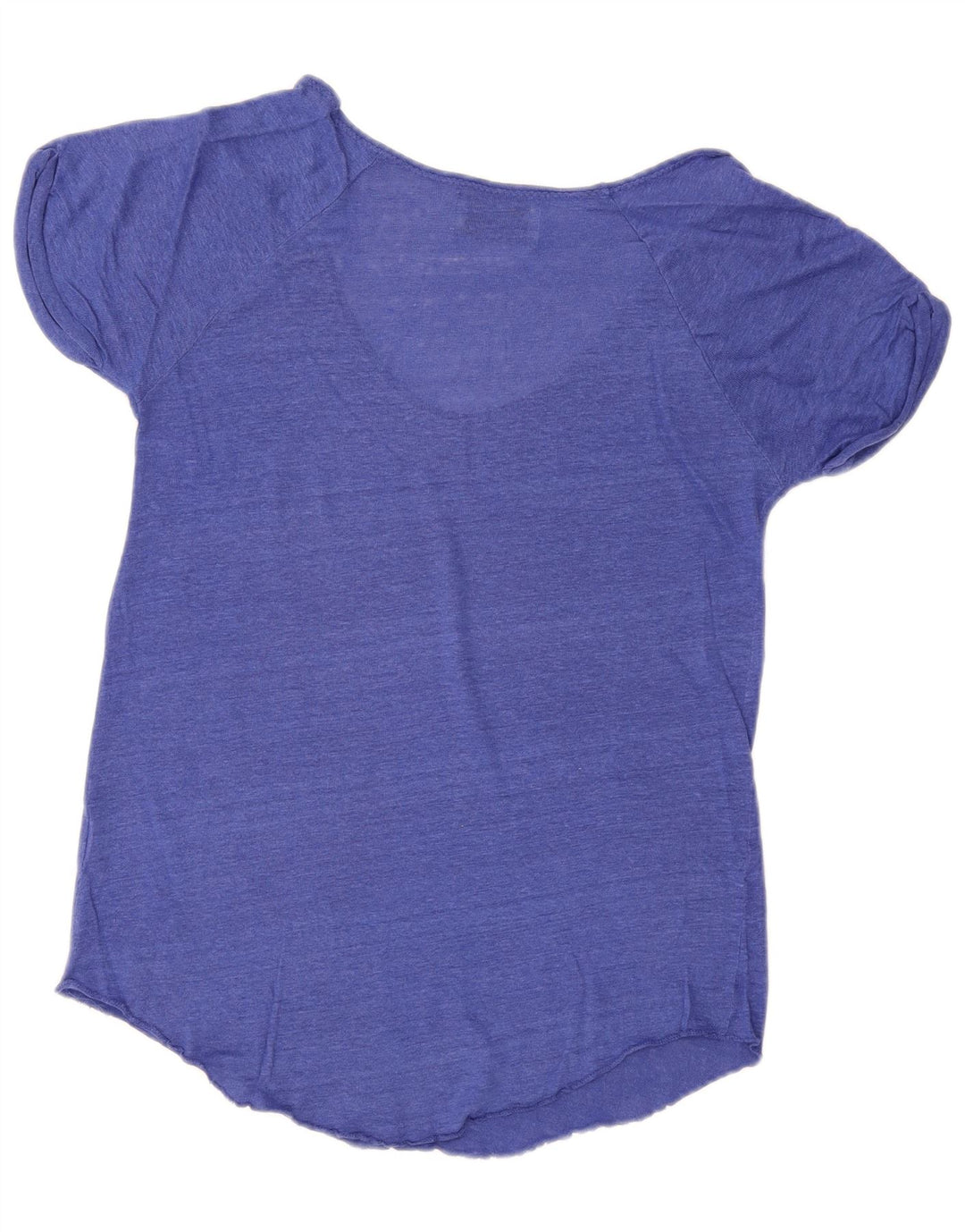 Zara T-Shirt Femme Top UK 14 Bleu Moyen Moucheté