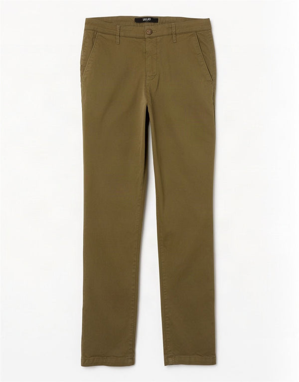 Liu Jo Pantalon chino slim pour homme IT 46 Small W28 L32 Kaki à pois en coton