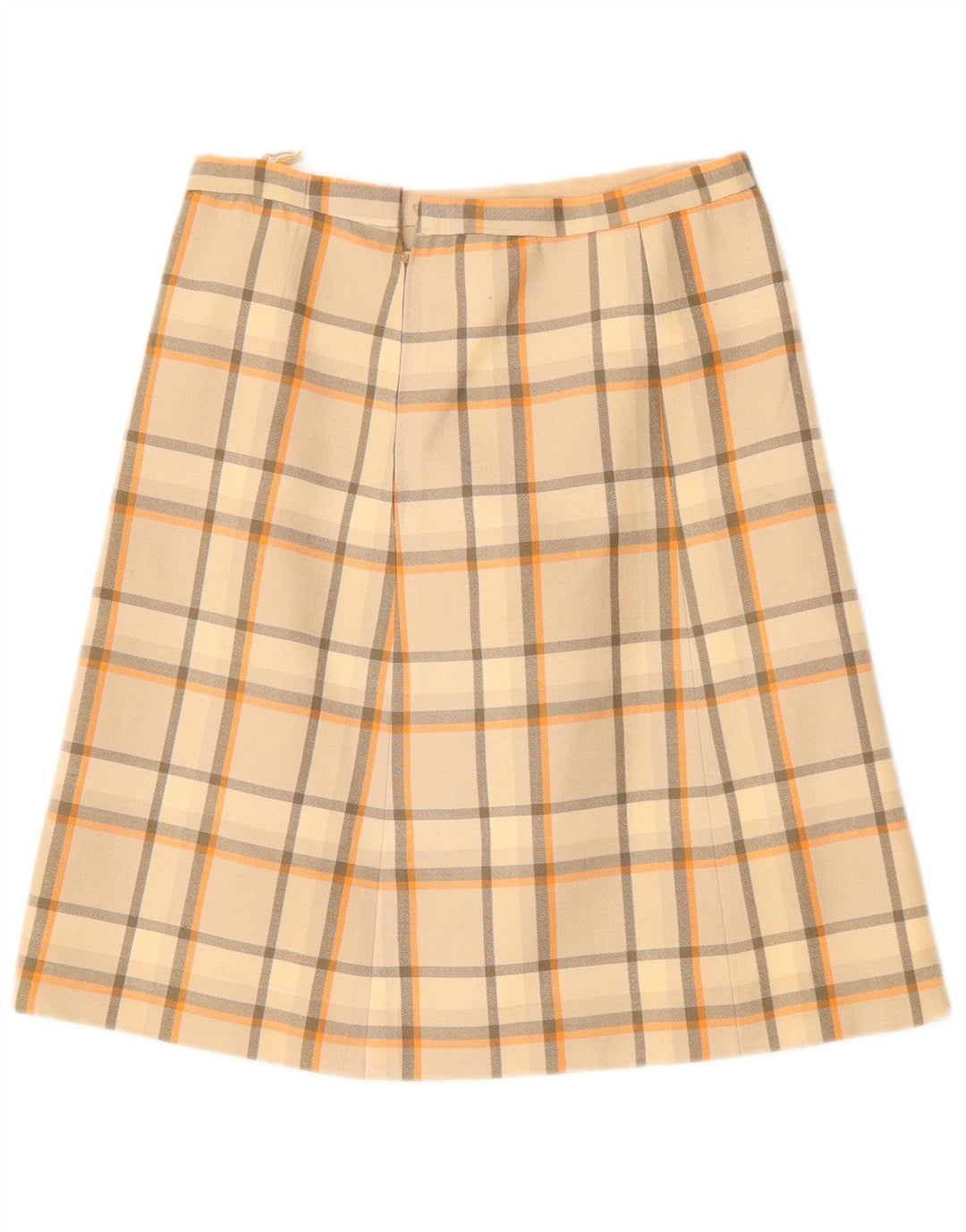 VINTAGE Jupe trapèze femme W30 carreaux beige moyen