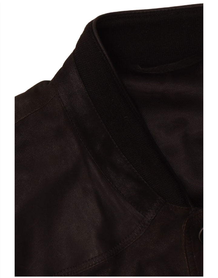 Striwa Gilet en cuir pour homme IT 58 4XL Cuir noir