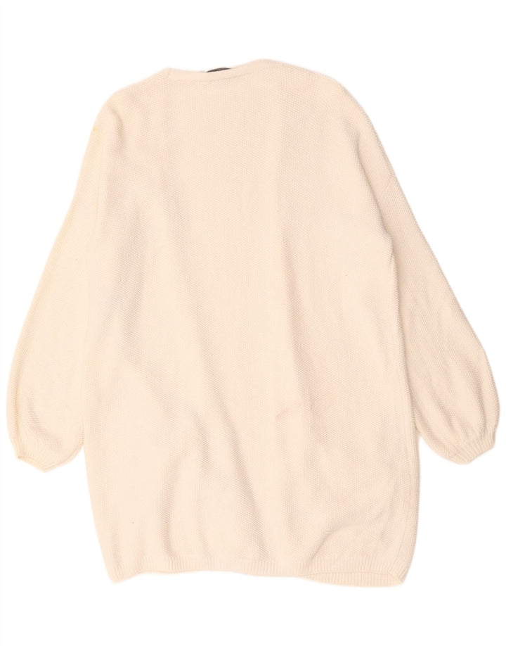 MINT VELVET Cardigan long surdimensionné pour femme UK 14 Blanc moyen