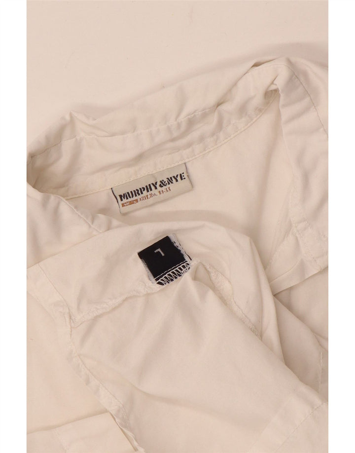 MURPHY & NYE Chemise à manches courtes pour femme UK 14 Grand coton blanc