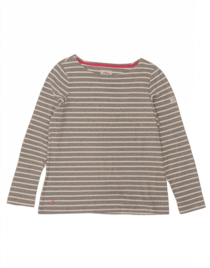 Joules Haut à manches longues pour femme UK 42 Coton rayé gris moyen