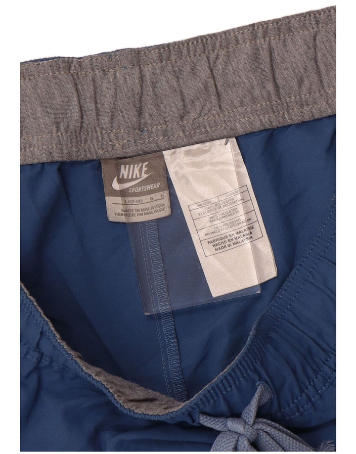NIKE Short de sport pour femme US 12/14 Large Bleu Polyester